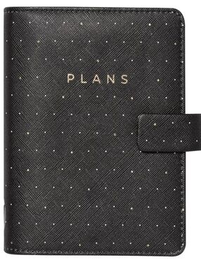 Filofax Moonlight Organizer, Pocket Size, Black W/ Gold Accents New In Box!